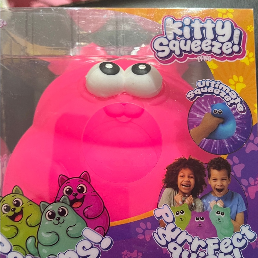 Giveaway join live Kitty Squeeze Pink Squishy Toy NWT Fidget Jumbo Cat